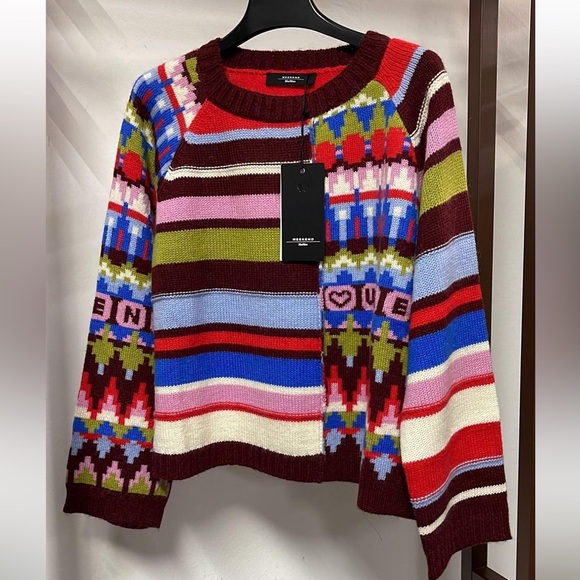 Weekend Max Mara Sweaters - SOLD! WEEKEND MAX MARA PATCHWORK KNIT IN ALPACA  & WOOL SIZE: MEDIUM NWT SPRING